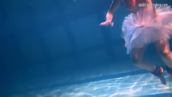 Bikini Babe Bulava Lozhkova In Red Skirt And Tie Underwater