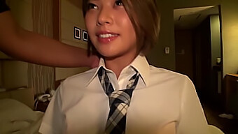 First-Time Pov Experience With A Japanese Teen Having Short Hair And A Sun-Kissed Body.