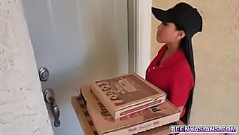 Watch a delivery girl get wild in this steamy video.