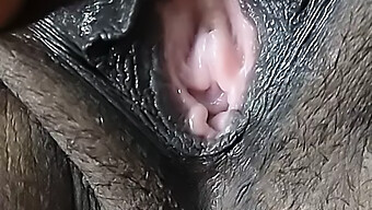 African-American Wife'S Intimate Close-Up Of Her Genitalia