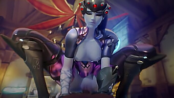 קומפילציה של הנטאי לא מצונזר שמציגה את Mercy, Widowmaker ו-Dick Ride בתלת מימד