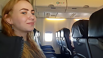 Young And Pretty Teen Gives A Sloppy Blowjob On A Plane