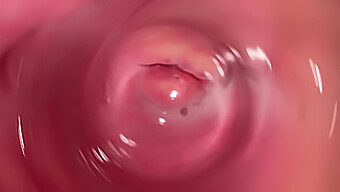 Intimate POV of creamy vagina, glass insertion and massage