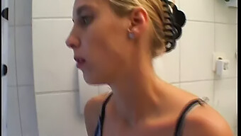 European Girl Enjoys Solo Playtime In The Bathroom