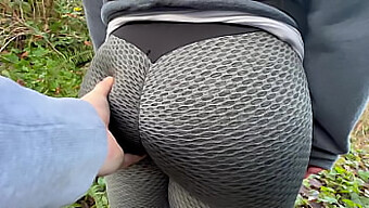 Girl In Leggings Gets Groped In Public Park With Big Ass And Bubble Butt