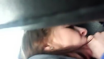 Homemade Video Of Sloppy Girlfriend Giving Oral In A Car