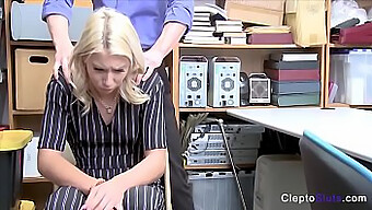 Innocent-looking blonde gets punished for stealing in explicit ways