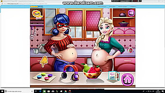 Pregnant Elsa and Ladybug: Two sexy ladies in a steamy encounter