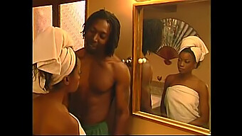 Ebony Beauty Monique Enjoys A Steamy Shower Session With Byron Long