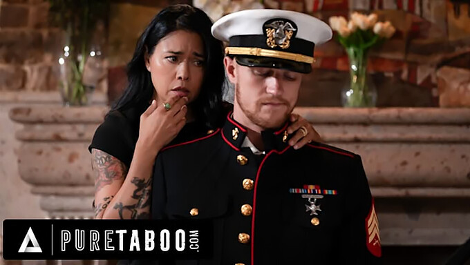 Dana Vespoli, a lonely widow, asks her stepson to wear her late husband's military uniform and have sex with her