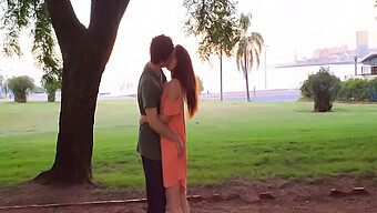 Outdoor Romance Leads To Passionate Encounter In The Park