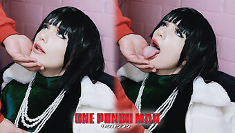 Fubuki Cosplay'S Seductive Performance As A Submissive Partner In A One Punch Man-Inspired Video