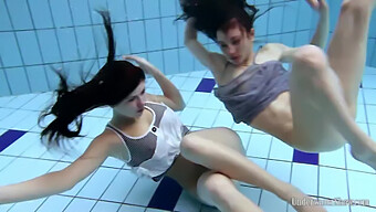 Russian Teens Aneta And Janka Swim Naked In A Czech Pool